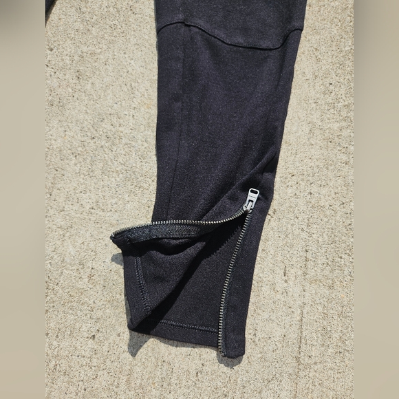 Express Black Spandex workout zip Up gym stretch pants leggings small - Picture 2 of 6